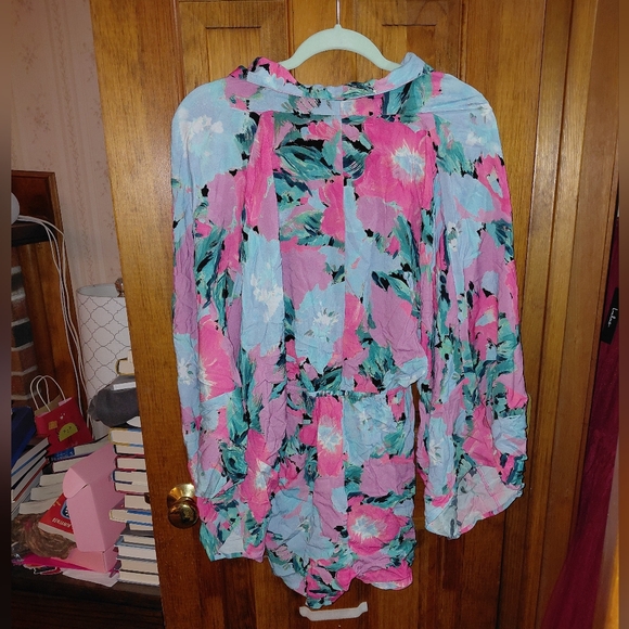 Jen's Pirate Booty Jardim Playsuit Botanical Print NWOT - Picture 7 of 8